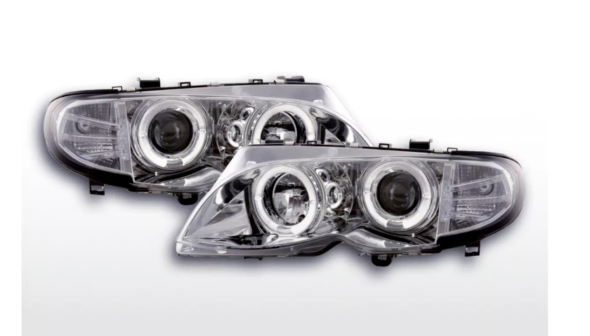 FK Pair LED DRL Projector headlights BMW 3-series E46 Limo Touring 02-05 RHD