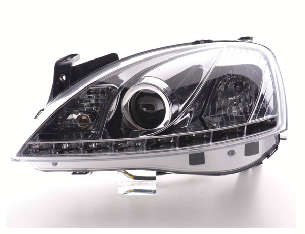 FK Set Opel Corsa C 01-06 LED DRL Devil Eye Projector Headlights Plug & Play LHD