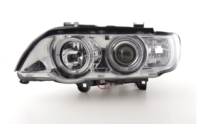 FK Paar LED DRL Projektorscheinwerfer BMW X5 E53 98-02 Chrom Linkslenker