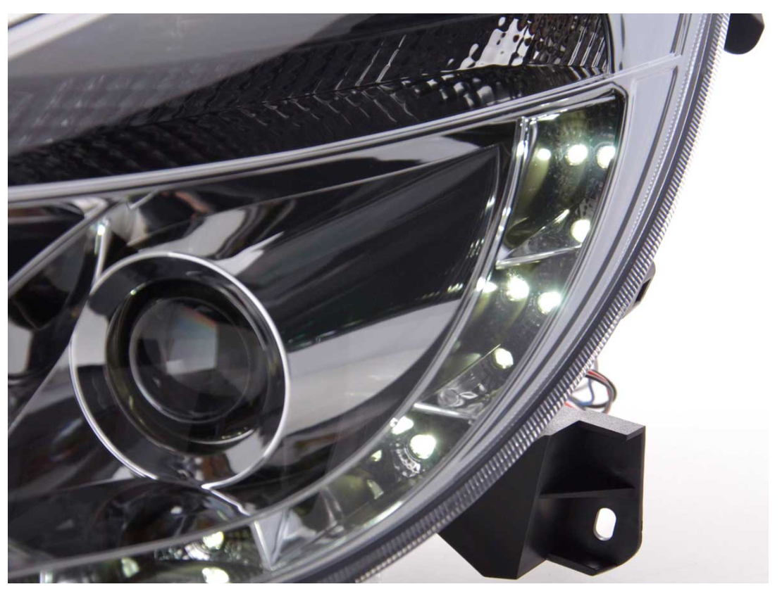 FK Paar LED DRL Projektor Eye Scheinwerfer Opel Vauxhall Corsa D 06+ schwarz chr LHD