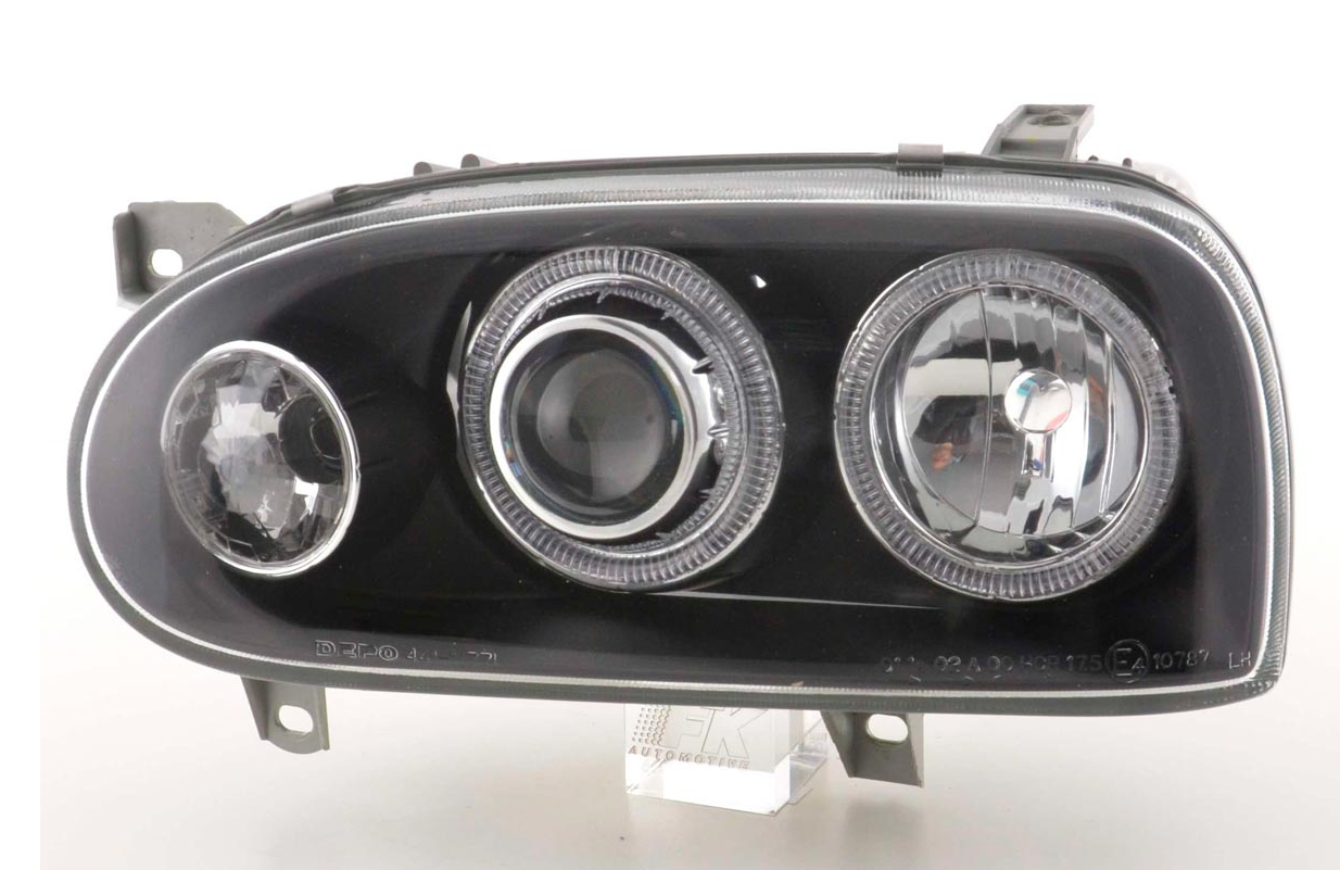 FK Set LED DRL Angel Eye Headlights VW Golf 3 MK3 1HXO 1 EXO 91-97 LHD & RHD