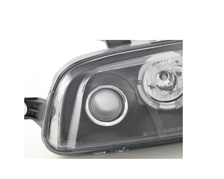 FK LED DRL Angel Eye Projector headlights Fiat Punto 2 type 188 99-02 black LHD