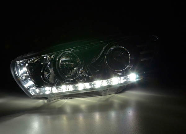 FK LED DRL Lightbar Scheinwerfer Halo Projektor VW Scirocco 3 MK3 13 Chrom LHD