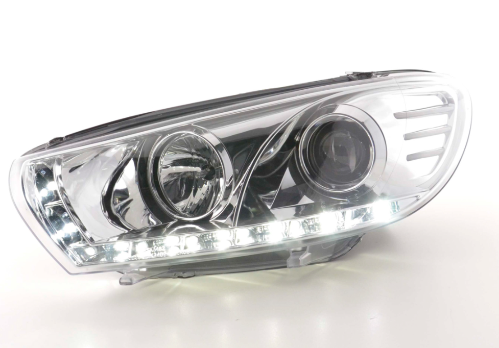 FK LED DRL Lightbar Scheinwerfer Halo Projektor VW Scirocco 3 MK3 13 Chrom LHD