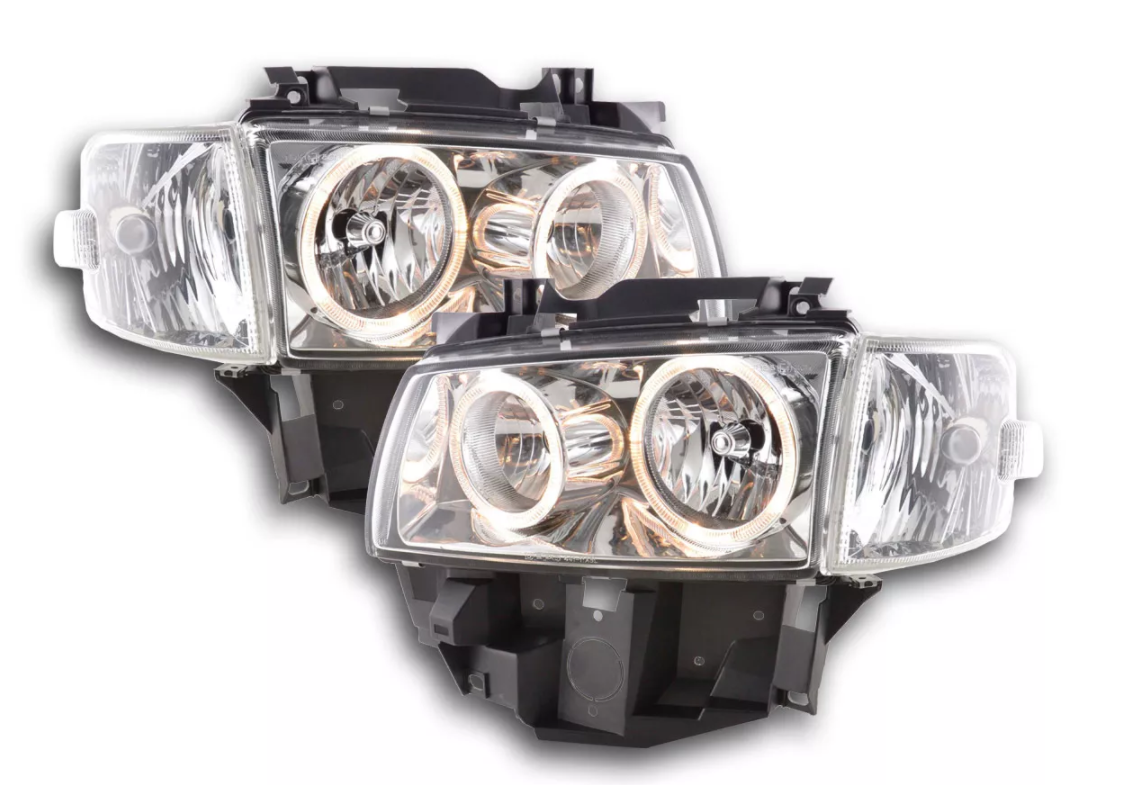 FK Pair LED DRL Projector Angel Eyes headlights VW bus Van Camper T4 97-02