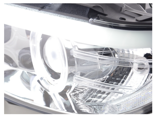 FK Paar LED DRL Projektor Halo-Scheinwerfer BMW X5 E53 03–06 Chrom LHD XENON