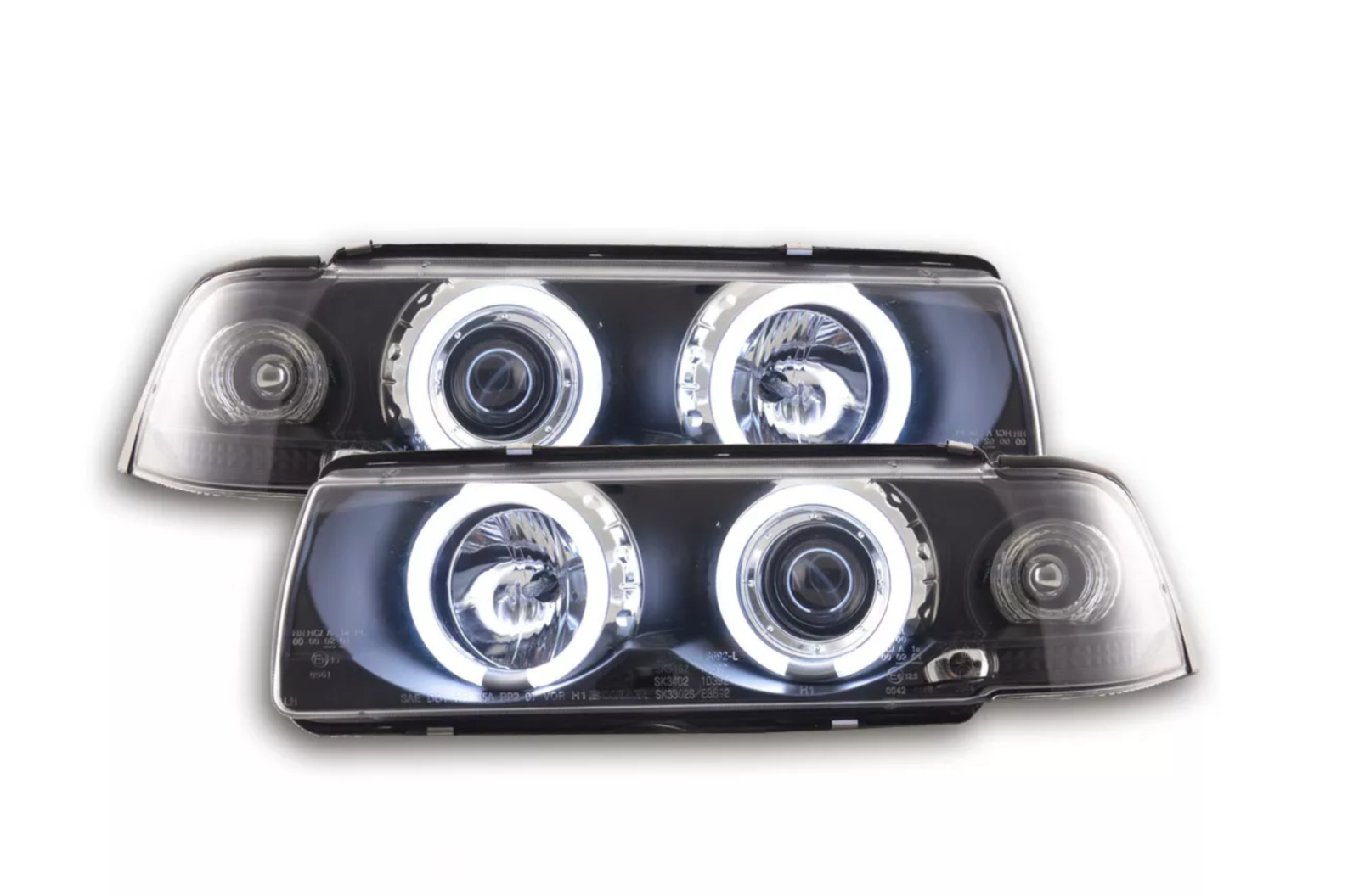 FK LED-Scheinwerfer Angel Eyes Halo Ring BMW 3er E36 Coupe Cabrio 92-98 schwarz