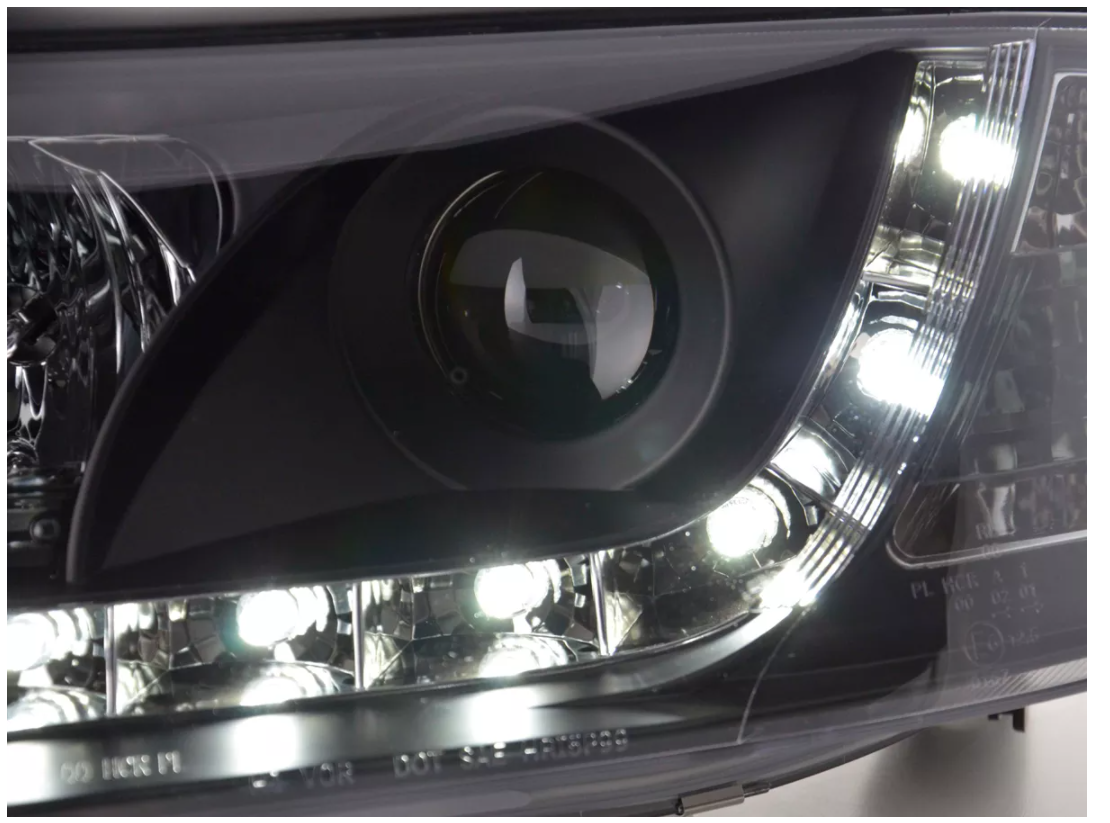 FK LED-Scheinwerfer LED DRL Projektor Audi A6 4B C5 97-00 schwarz S6 S-Line LHD