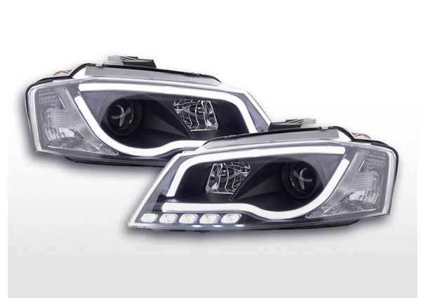 FK Set LED DRL Scheinwerfer Halo Projektor Audi A3 8P 8PA 08-12 schwarz S3