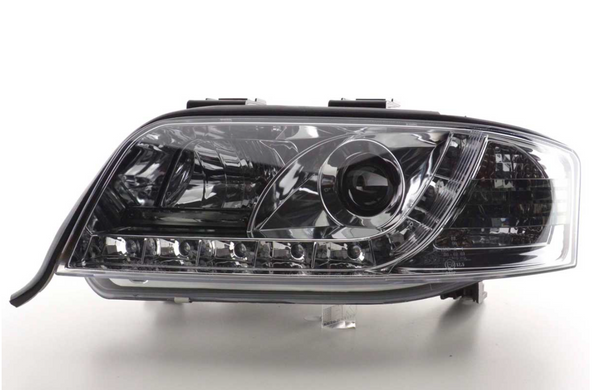 FK LED Headlights LED DRL Projector Audi A6 4B C5 97-01 black S6 S-Line LHD