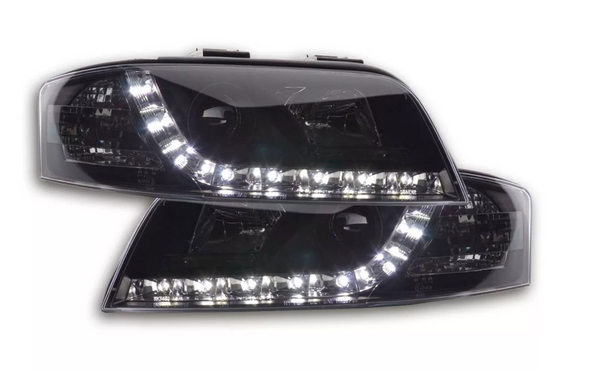 FK LED-Scheinwerfer LED DRL Projektor Audi A6 4B C5 01-04 schwarz S6 S-Line LHD