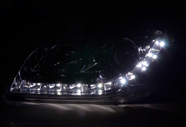 FK LED DRL Angel Eye Projektorscheinwerfer Audi A4 B7 8E 05-07 Chrom LHD S4 