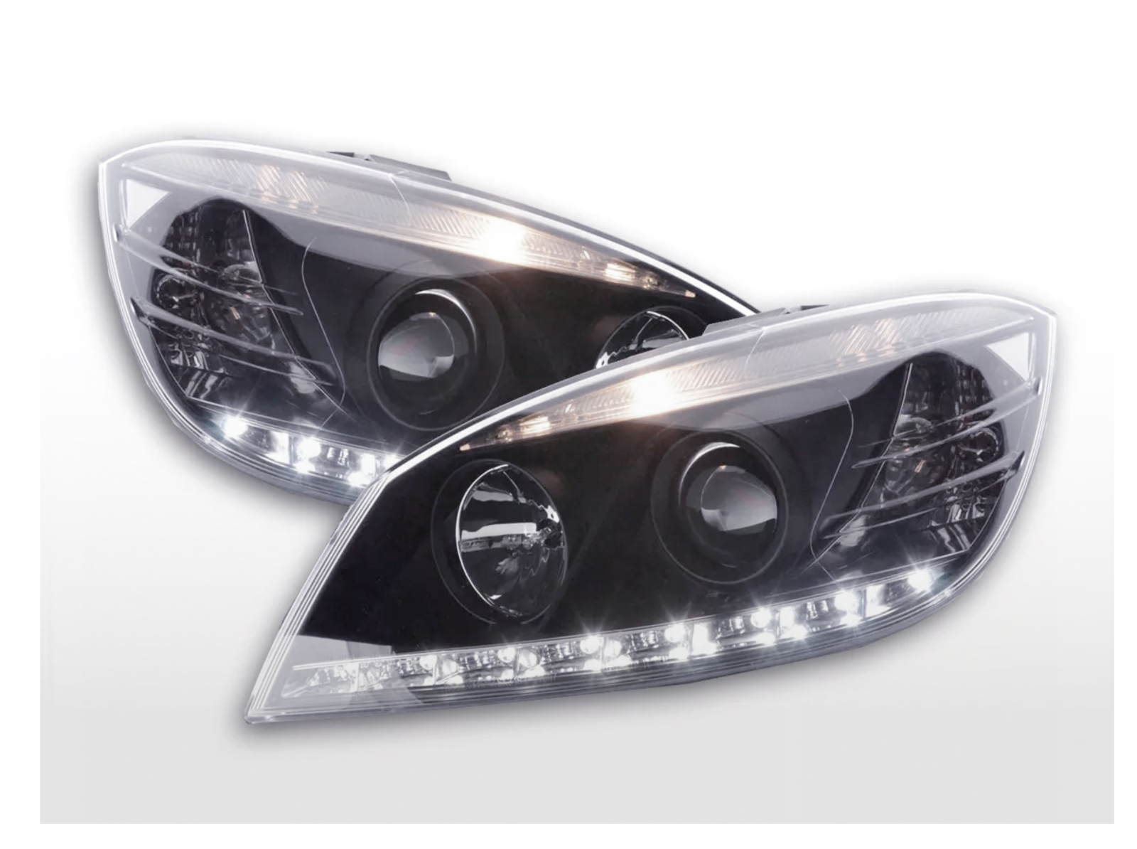 FK Set Mercedes C-Class W204 07-10 black smoke LED DRL HEADLIGHTS AMG LHD