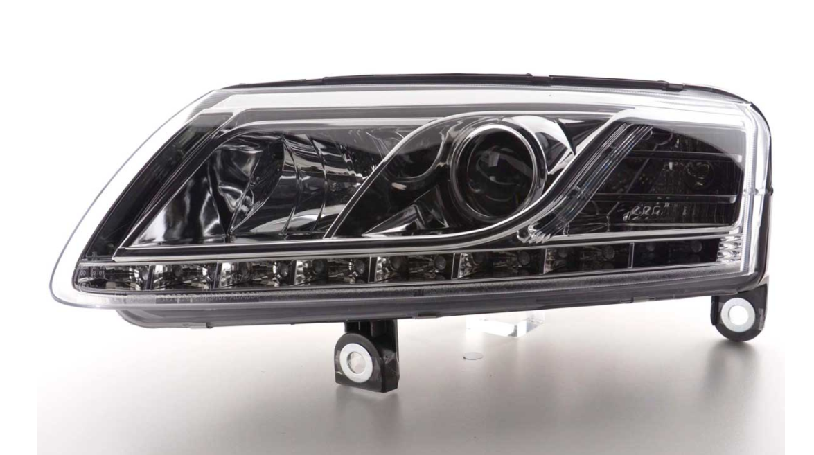 FK LED-Scheinwerfer LED DRL Projektor Audi A6 C6 4F 04-08 Chrom S6 S-Line LHD