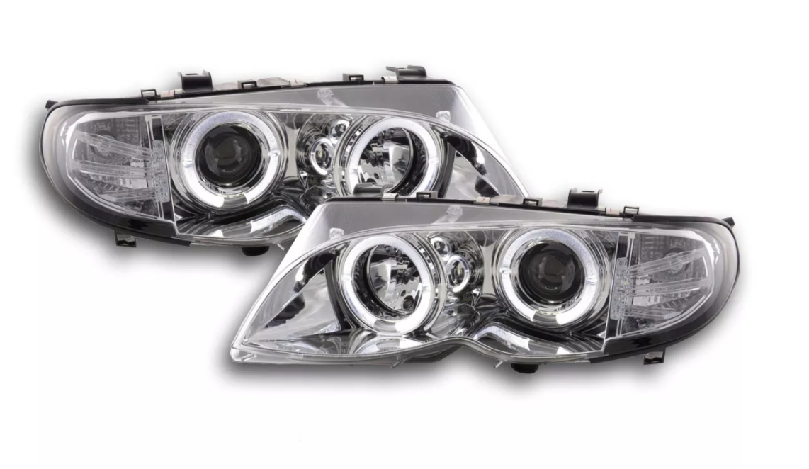 FK LED DRL Angel Eye Projektorscheinwerfer BMW 3er E46 Limousine Touring 02-05 