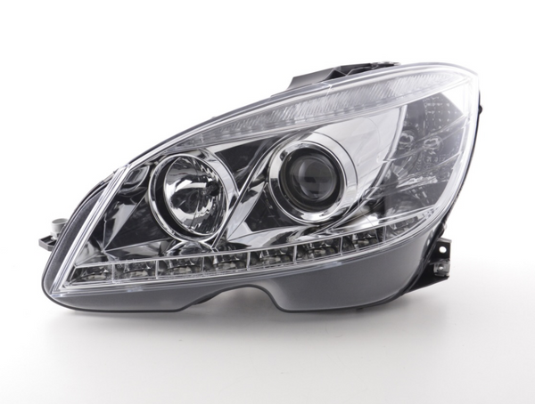 FK LED-Scheinwerfer DRL-Projektor Mercedes C-Klasse W204 07–10 Chrom LHD C63 AMG