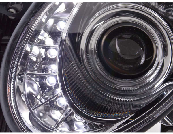 FK LED-Scheinwerfer LED DRL Projektor Mercedes E-Klasse Typ W211 02-06 Chrom LHD