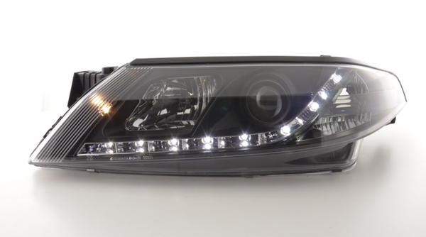 FK LED DRL Angel Eye Projektorscheinwerfer Renault Laguna G 01-05 schwarz LHD 