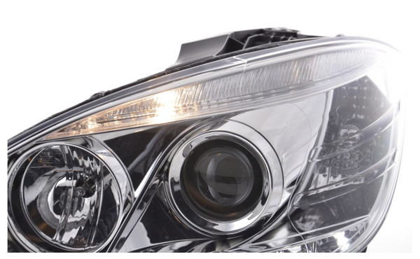 FK LED Headlights DRL Projector Mercedes C-Class W204 07-10 chrome LHD C63 AMG