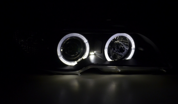 FK LED DRL Angel Eye Projector headlights BMW 3-series E46 Coupe Cabrio 03+ LHD