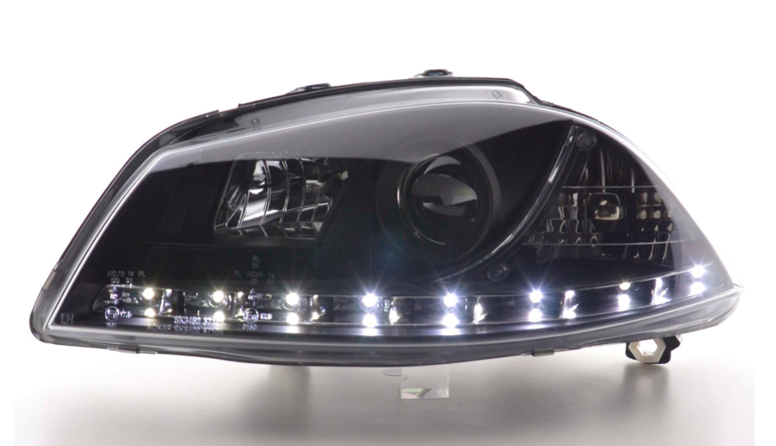 FK Pair LED DRL Projector headlights Seat Ibiza type 6L 03-08 black