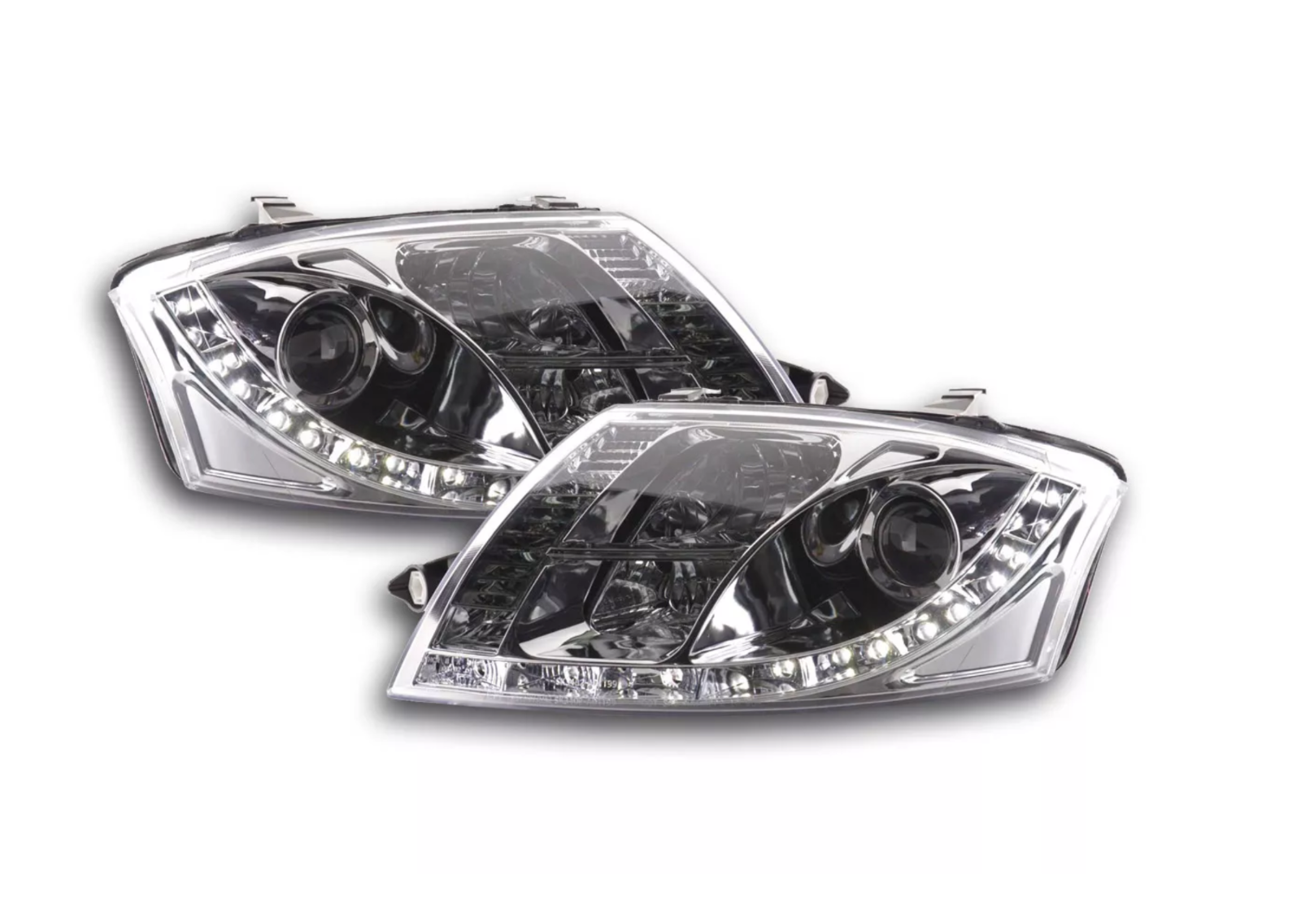 FK Paar LED DRL Projektorscheinwerfer Audi TT 8N 99-06 Chrom 1.8 3.2 Quattro LHD