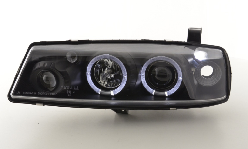 FK LED DRL Angel Eye Projektorscheinwerfer Opel Calibra 90-98 schwarz LHD 