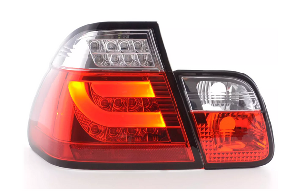 FK Pair LED Light Bar REAR LIGHTS BMW E46 Saloon 98-01 red / clear 330 320 LHD