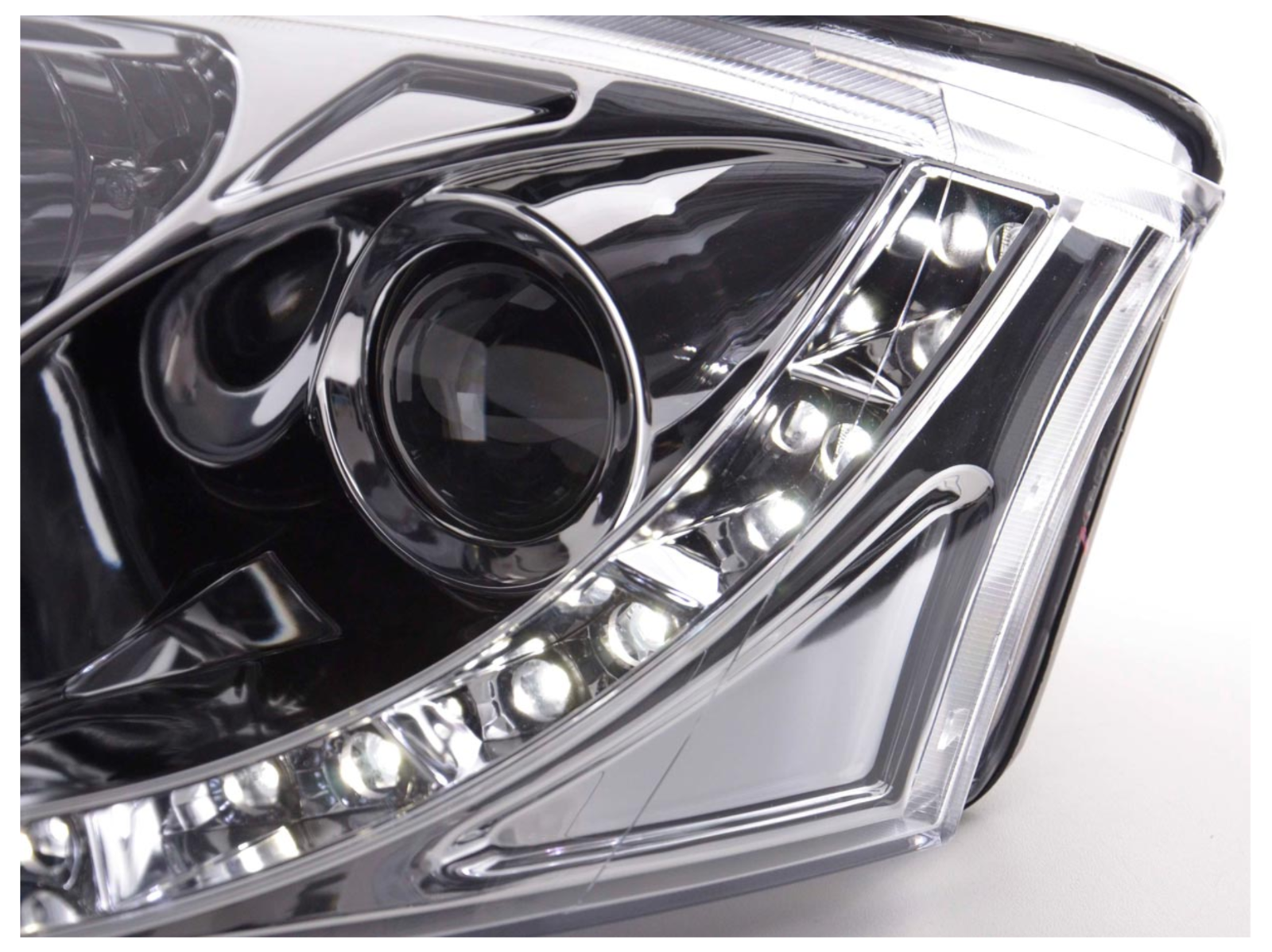 FK Pair LED DRL Projector headlights Audi TT 8N 99-06 chrome 1.8 3.2 Quattro LHD