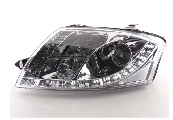 FK Pair LED DRL Projector headlights Audi TT 8N 99-06 chrome 1.8 3.2 Quattro LHD