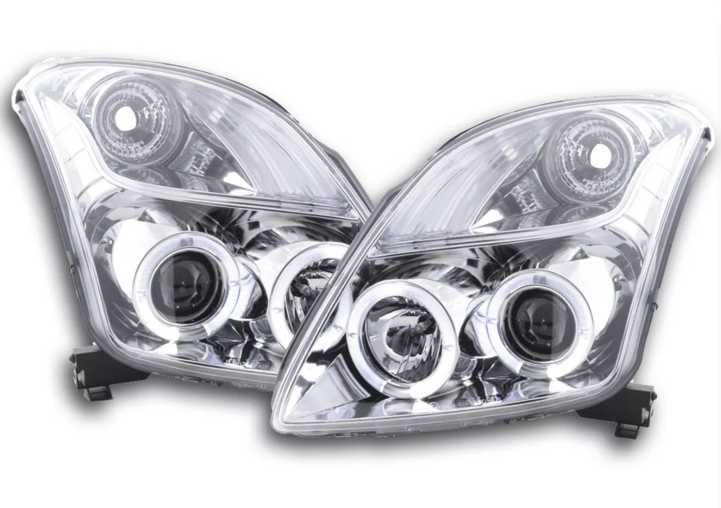 FK LED DRL Angel Eye Projektorscheinwerfer Suzuki Swift Typ MZ EZ 05- Chrom LHD 