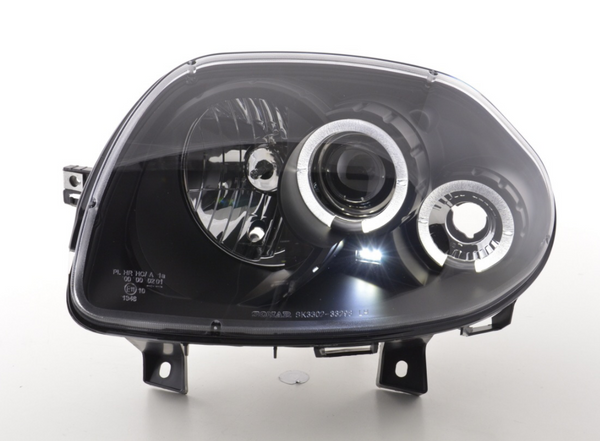 FK LED DRL Angel Eye Projector headlights Renault Clio type B 98-01 black LHD