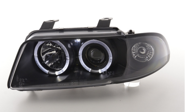 FK LED DRL Angel Eye Projector headlights Audi A4 type B5 8D 95-99 black S4 LHD