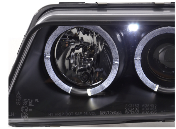 FK LED DRL Angel Eye Projector headlights Audi A4 type B5 8D 95-99 black S4 LHD