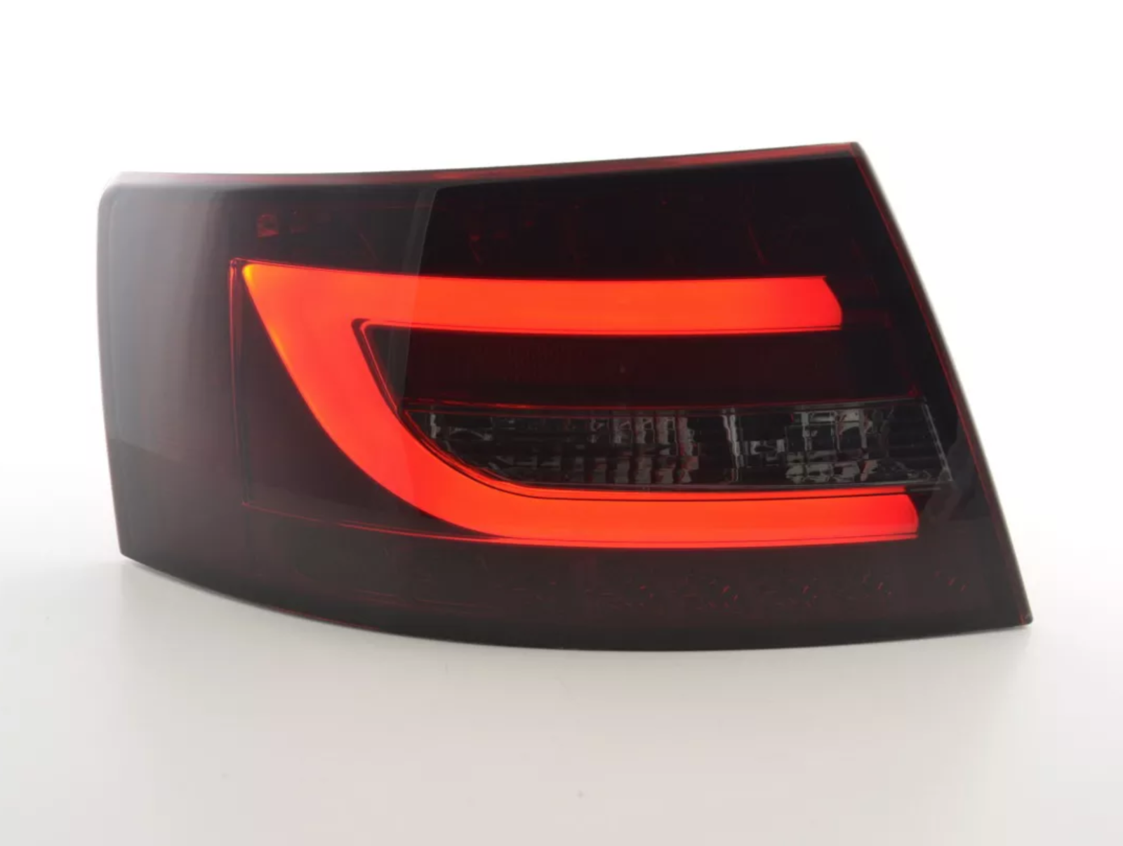 FK Automotive LED-Rückleuchten für Audi A6 Limousine, Rot, Schwarz, C6 4F 04–08, Lichtleiste, LHD