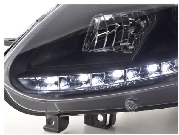 FK LED-Scheinwerfer DRL Halo Lightbar Projektor Fiat Punto 199 Evo 09-11 schwarz LHD