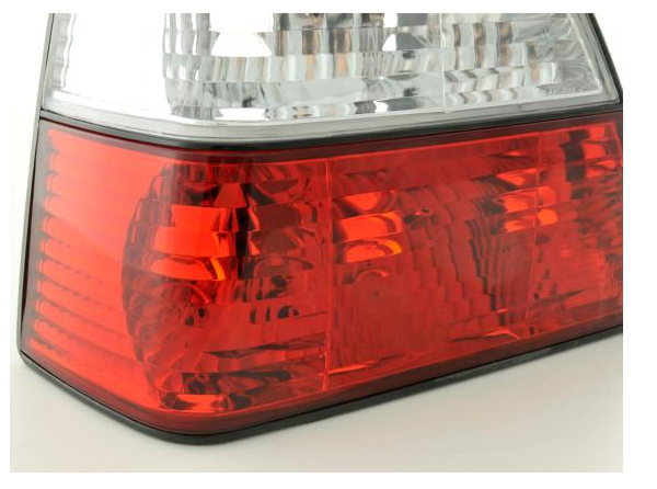 FK Pair CLEAR LED REAR LIGHTS VW Golf 2 MK2 19E 84-91 red inc harness LHD