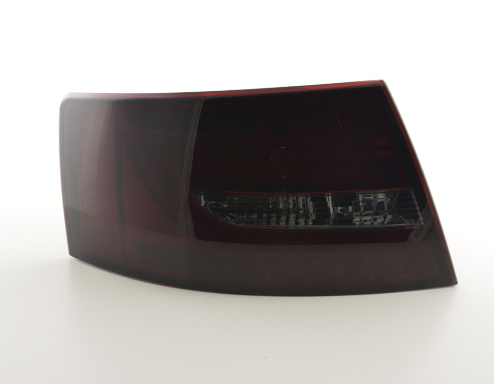 FK Automotive LED-Rückleuchten für Audi A6 Limousine, Rot, Schwarz, C6 4F 04–08, Lichtleiste, LHD