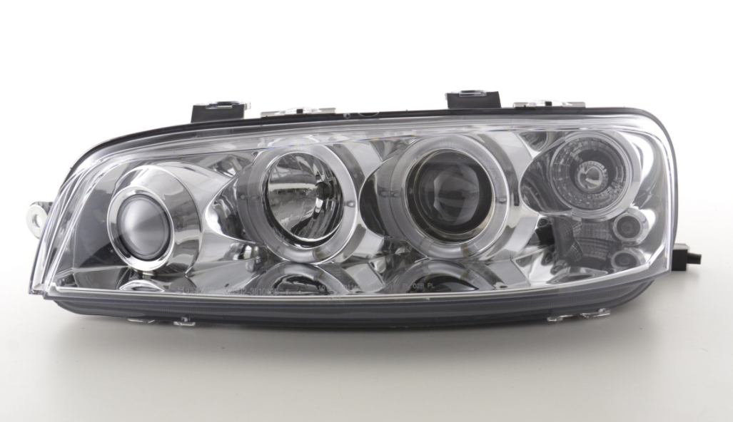 FK LED DRL Angel Eye Projektorscheinwerfer Fiat Punto 2 MK2 188 99-02 Chrom LHD 