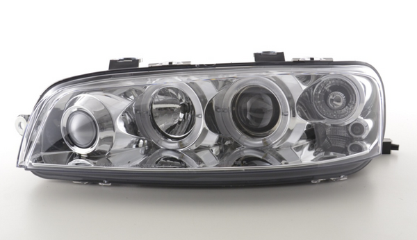 FK LED DRL Angel Eye Projector headlights Fiat Punto 2 MK2 188 99-02 chrome LHD