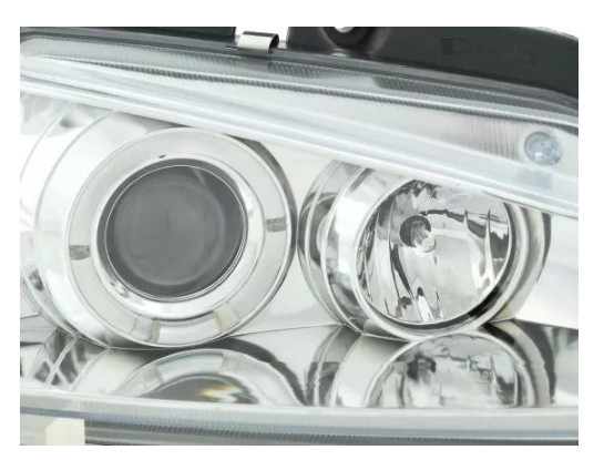 FK LED DRL Angel Eye Projector headlights Peugeot 106 2 S2 MK2 96-03 chrome LHD