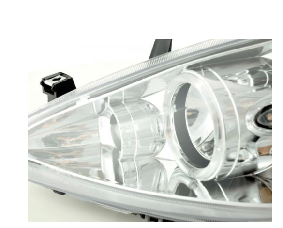 FK LED DRL Angel Eye Projector headlights Peugeot 307 01-06 chrome LHD