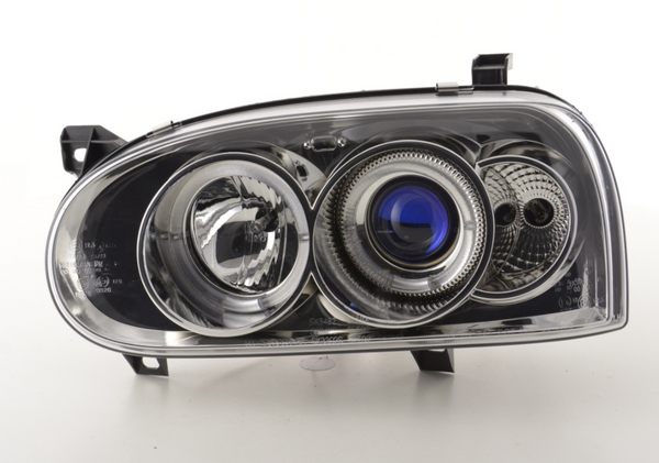 FK LED DRL Angel Eye Projector headlights VW Golf 3 MK3 1HXO 1 EXO 91-97 LHD