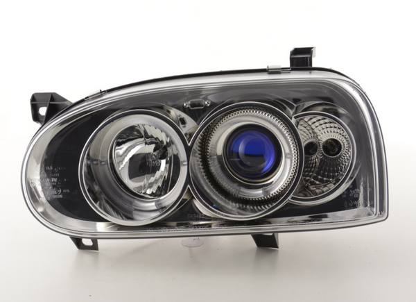 FK LED DRL Angel Eye Projector headlights VW Golf 3 MK3 1HXO 1 EXO 91-97 LHD