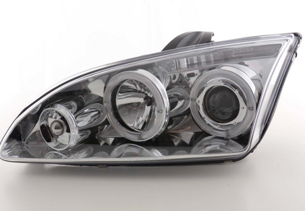 FK LED DRL Angel Eye Projektorscheinwerfer Ford Focus 2 MK2 C307 05-08 Chrom LHD 