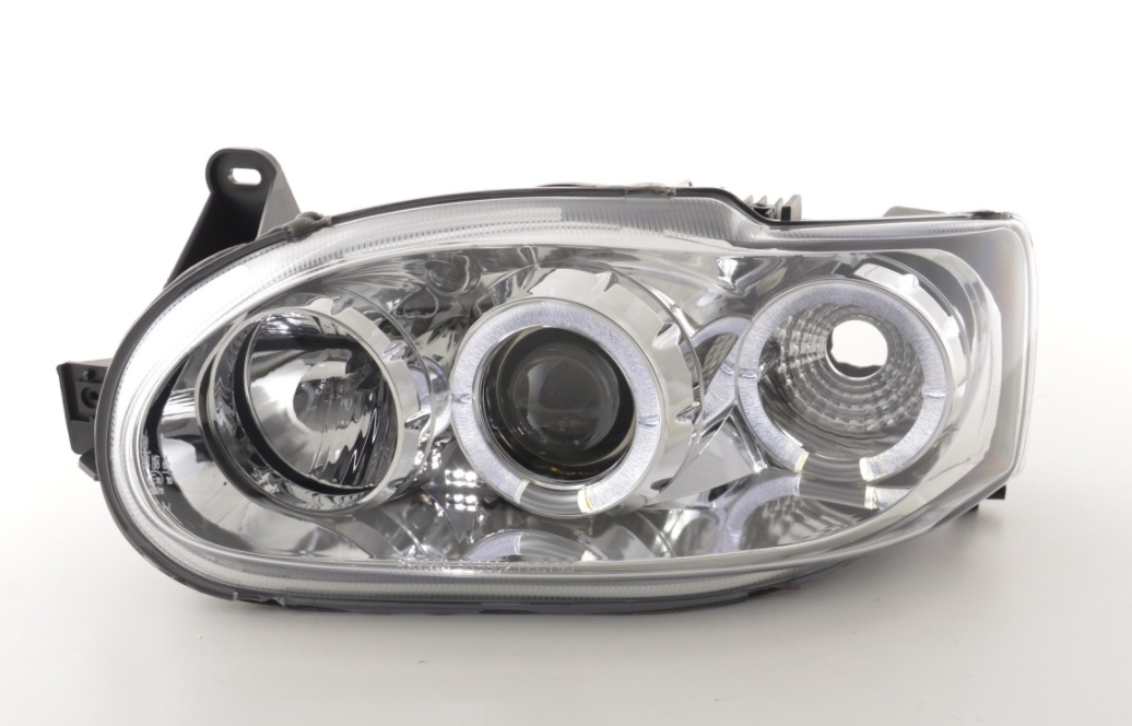 FK Paar LED DRL Schwarze Scheinwerfer Ford Escort MK6 MK7 95-09 Chrom LHD ST RS 