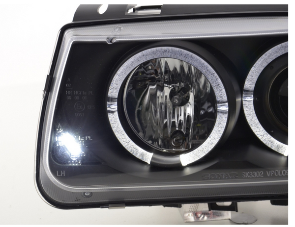 FK Pair LED DRL Black headlights VW Polo 6N 94-99 black LHD