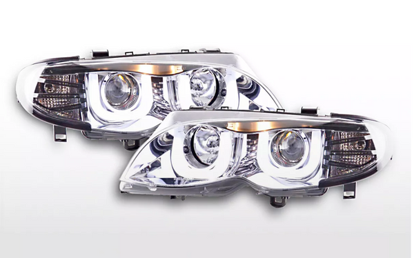 FK Pair LED DRL Projector headlights BMW 3-Series E46 Saloon Touring 02-05 RHD