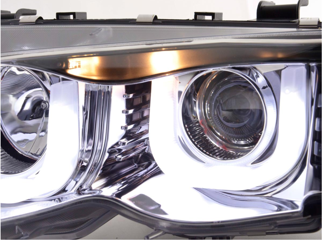 FK Pair LED DRL Projector headlights BMW 3-Series E46 Saloon Touring 02-05 RHD