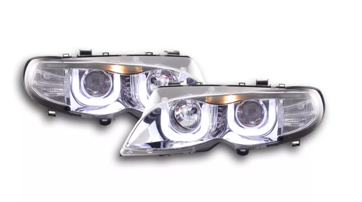 FK Paar LED DRL Projektorscheinwerfer BMW 3er E46 Limousine Touring 02-05 RHD